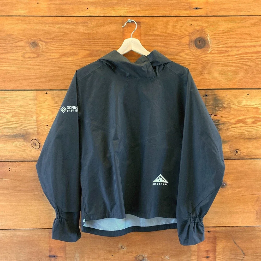 Nike Trail Black Gore-Tex Hooded Pullover Womens Rain Jacket - Size S - 0916VB - Picture 1 of 3